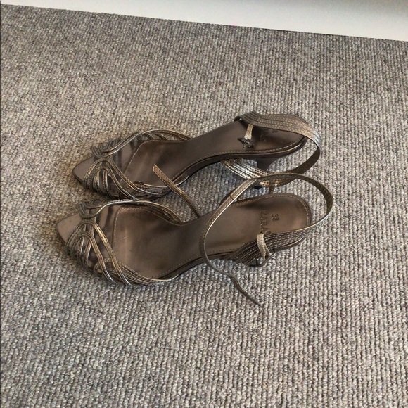 Zara Silver Heeled Dress Shoes Size 38 - Picture 3 of 6